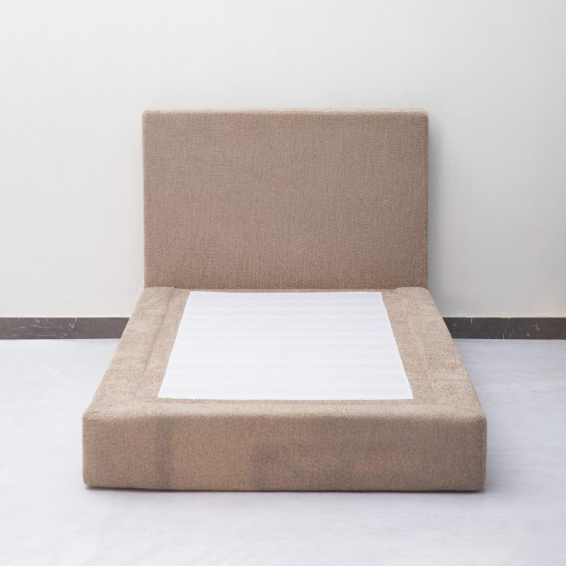 Boucle Bed Frame With Headboard, Single (3')