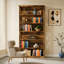 Bibliothèque 71 po en bois, bibliothèque autoportante à 6 niveaux