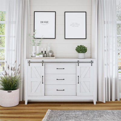 Alton 3 Drawer Dresser with Sliding Barn Doors