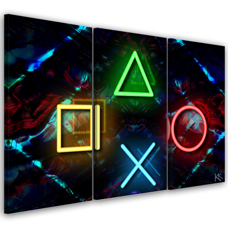 Computer Games - 3 Piece No Frame Print on Canvas