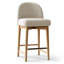 25.5" Solid Wood Counter Stools with Linen Curved Back-503421944
