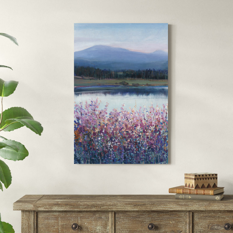 «Lakeside Mountain I» par Timothy O 'Toole - peinture sur toile tendue, H 36 po x l 24 po x P 1,25 po