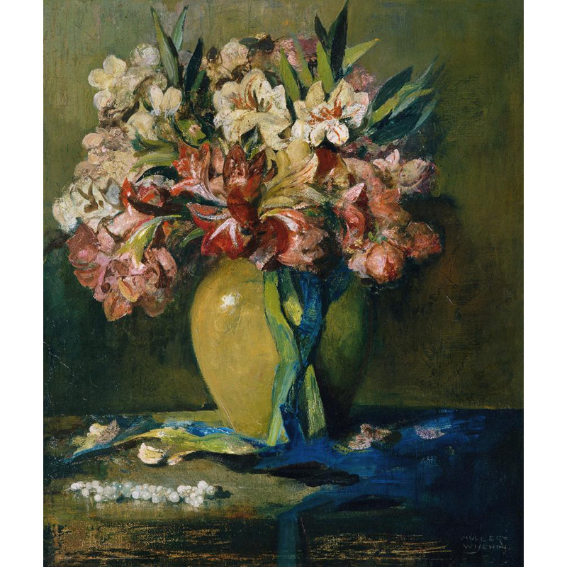 "Bouquet" par Anton Muller-Wischin - Art sur toile tendue avec châssis, H 18 po x l 14 po