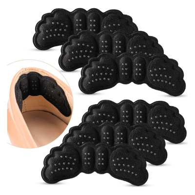 Coussinets de talon pour chaussures lâches 6 paires - noir