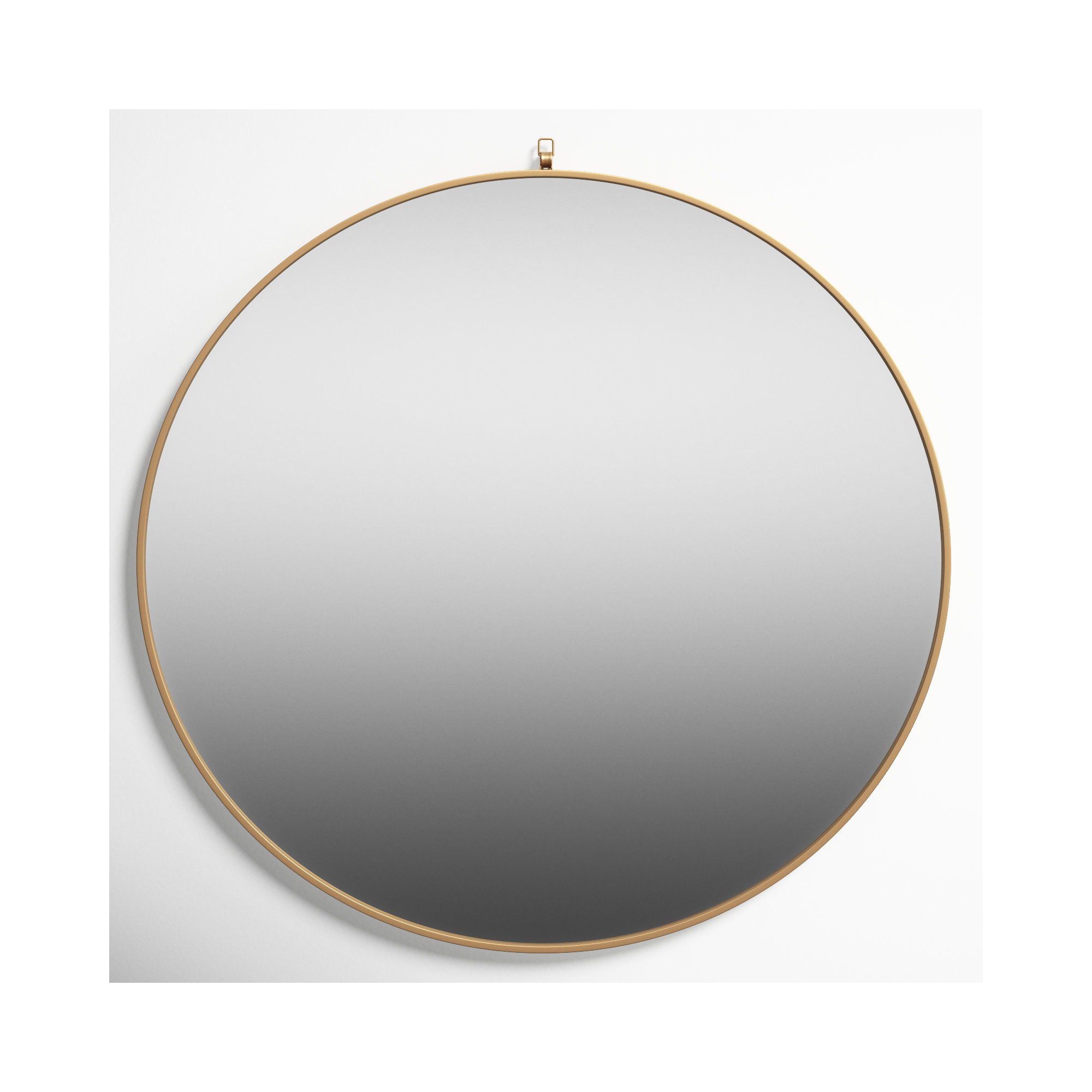 Cassie Metal/Manufactured Wood Round Wall Mirror, 39" x 39", Brass