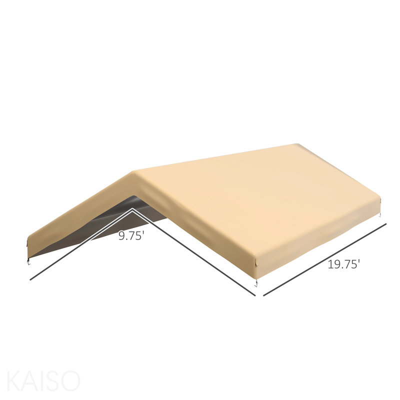 Housse de remplacement pour abri d'auto 10 'x 20', imperméable et protégé contre les rayons UV, avec abattants sphériques, beige (seulement)