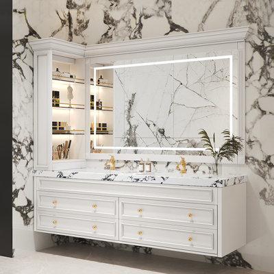 French retro luxury simple bathroom cabinet.