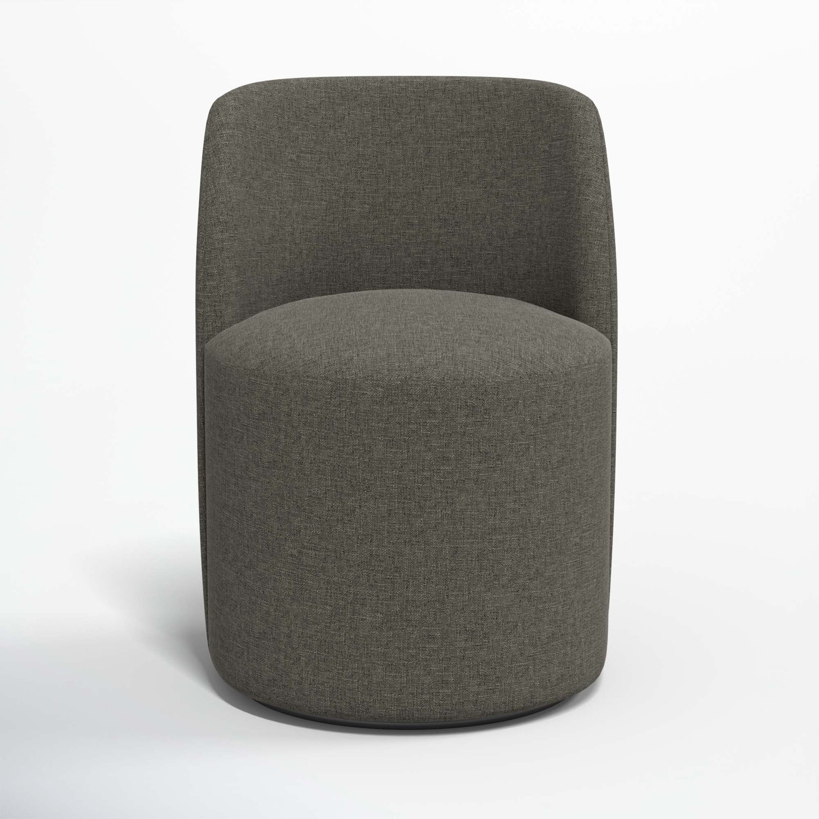 Begonia Swivel Dining Chair, Zuma Charcoal Textured Linen