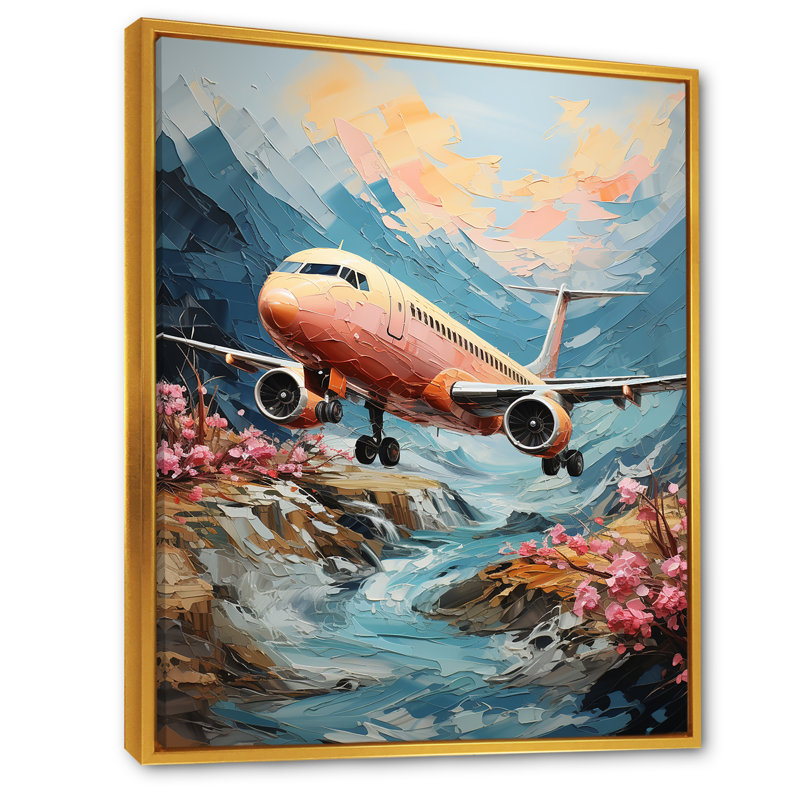 Impression aérienne sur toile impressionniste, H 20 po x l 12 po x P 1 po, Cadre flottant doré