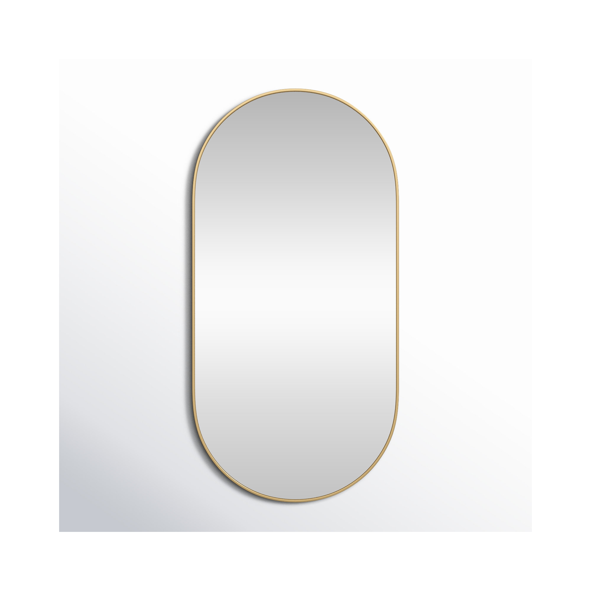 Elington Metal Oval Mirror, Brass, 48"  x 24" 