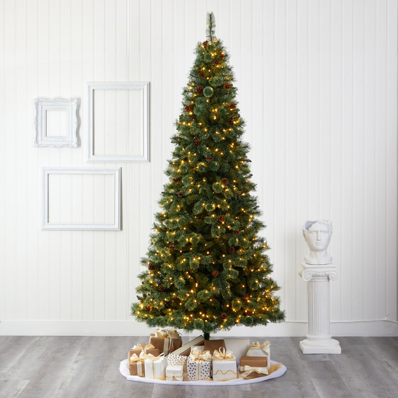 Lighted Artificial Christmas Tree, 9' H