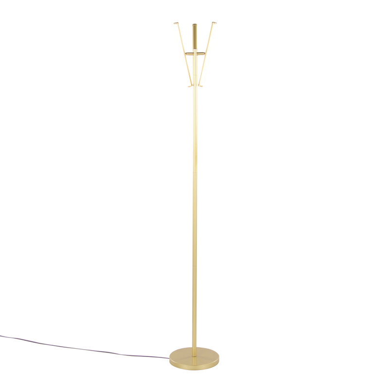 Lampe sur pied pivotante moderne en métal 65 po Icicle, Or