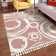 Tapis rose en polyester tissé à la machine Anik