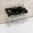 Kingston Brass Bristol 36-Inch Ceramic Console Sink with Stainless Steel Legs (8-Inch, 3-Hole)-68833568