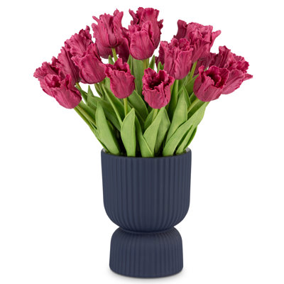 Marigold Realtouch Tulip Pedestal Arrangement