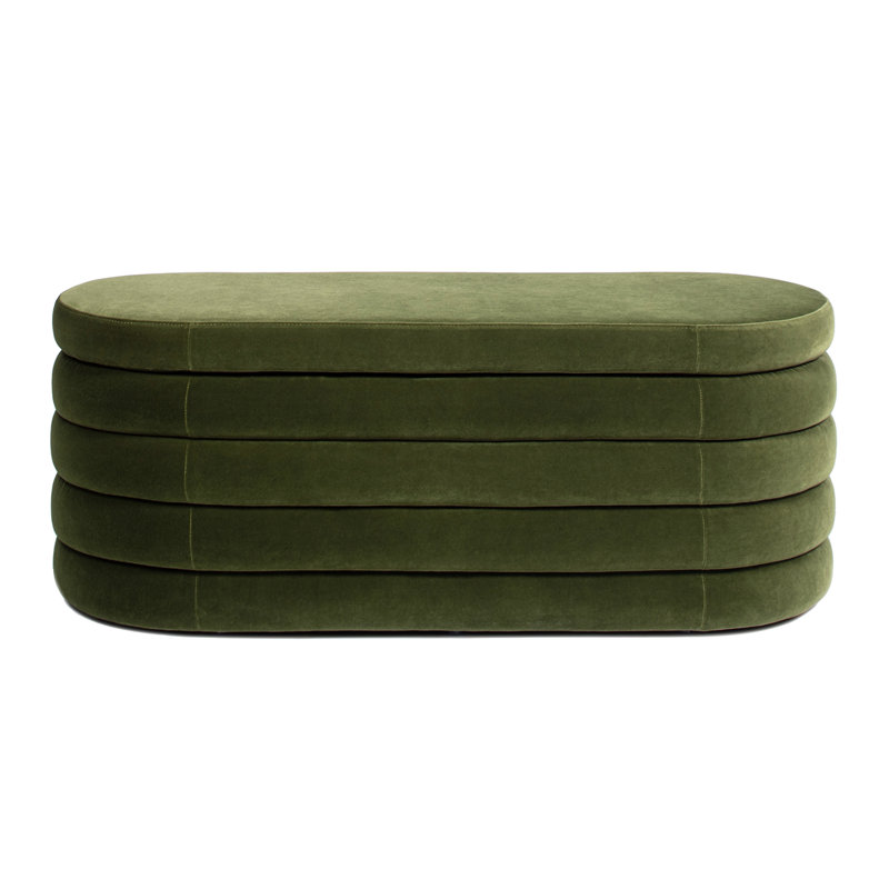 Banc de rangement rembourré Helene, Green