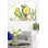 Duo de perroquets sur une branche, crevettes, bleu, vert, jaune