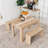 Space-Saving Wood Dining Table Set For 4, Dining Table Set With 2 Benches-1074248097-1074248099-1074248109