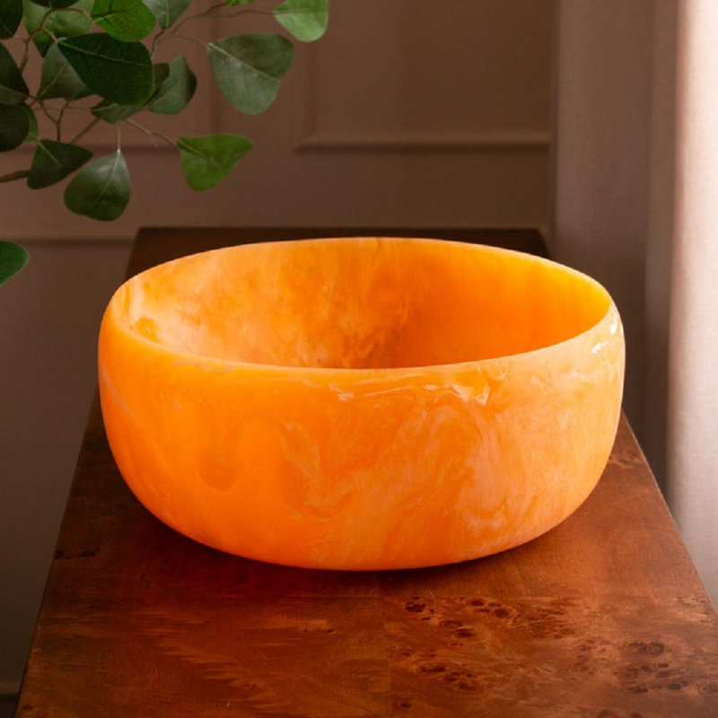 Grand bol rond en résine RESIN, Tangerine