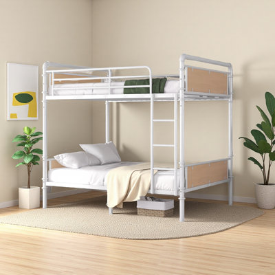 Metal Bunk Bed, Industrial Detachable Bunkbeds With Safety Guard Rails For Teens