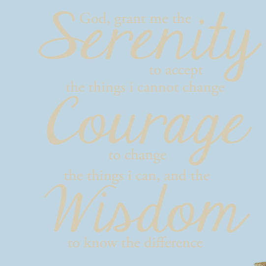 Décalcomanie murale, "Serenity Prayer", Beige clair