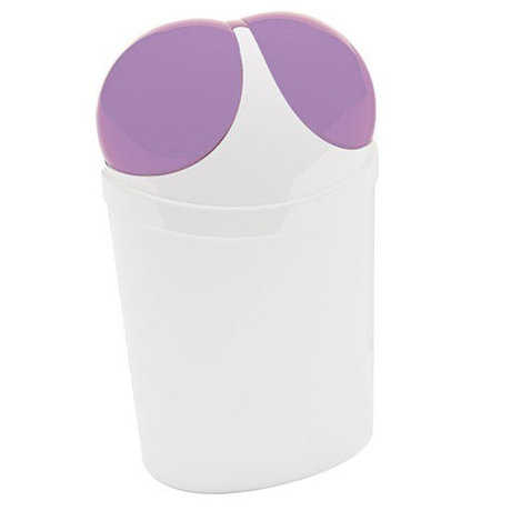 Poubelle en plastique Cestini, Blanc / lilas