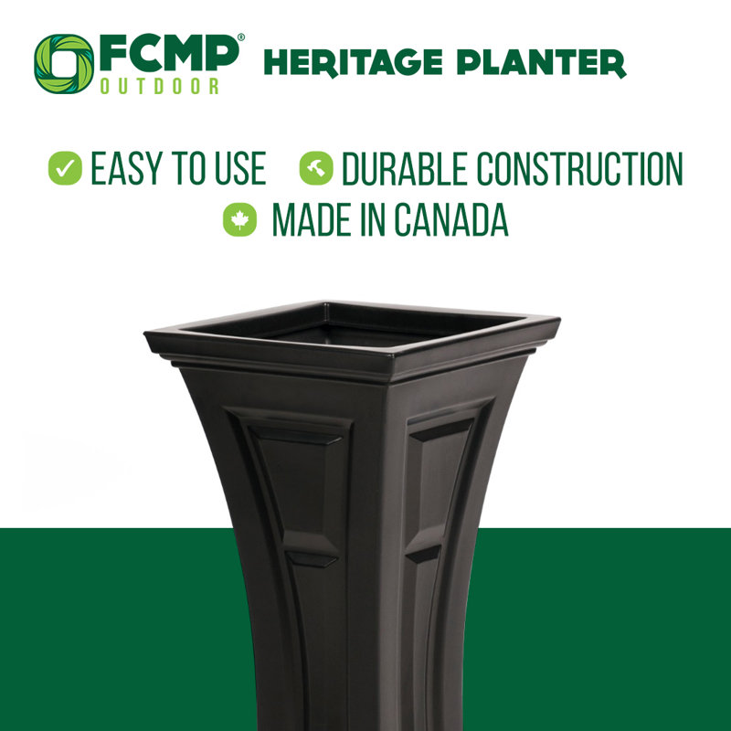 Tall Black Self-Watering Outdoor Planter Set