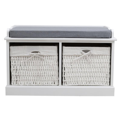 Abbey Canvas Upholstered Storage Bench