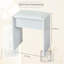 Ensemble de coiffeuse avec miroir coulissant éclairé, coiffeuse moderne blanche à 4 tiroirs et tabouret de coussin pour chambre de fille