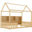 Lit simple avec compartiments de rangement et DEL - Étagère fonctionnelle en bois naturel au look élégant-2059749344