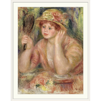 «Woman with a Mirror», vers 1915 par Pierre-Auguste Renoir - reproduction d'art