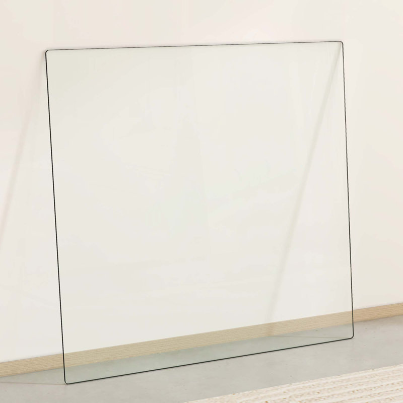 Square Coffee Table with Tempered Glass Table Top