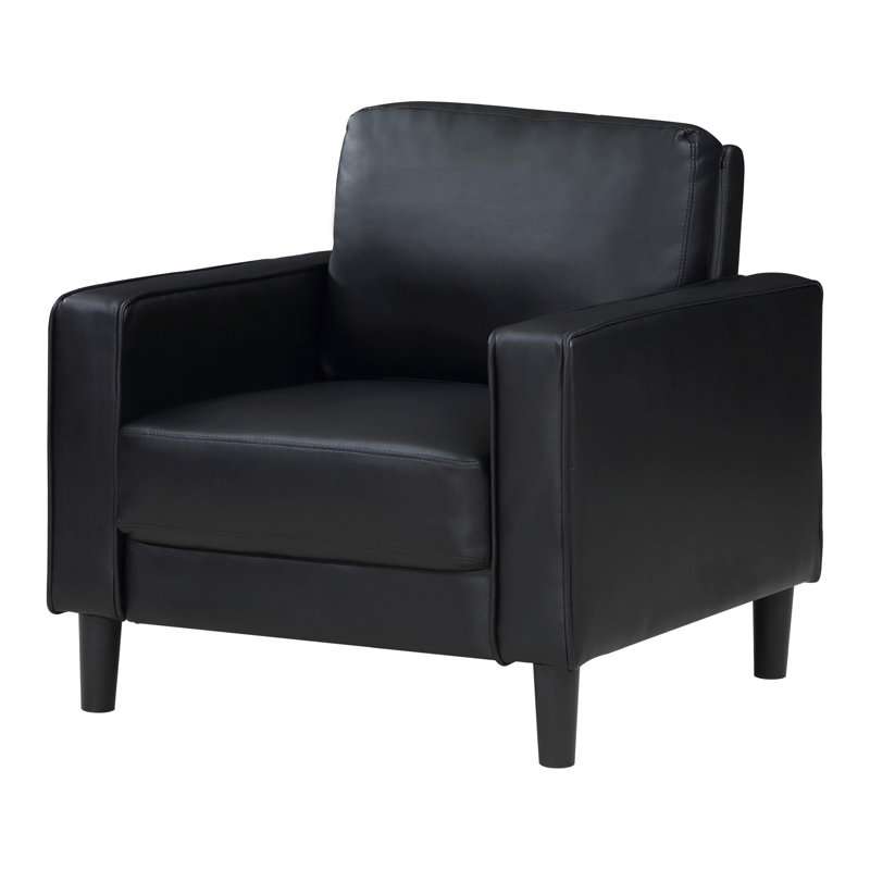 Chaise d'appoint rembourrée avec accoudoirs noirs