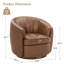 Fauteuil demi-tonneau pivotant en cuir Seraphina-56335271