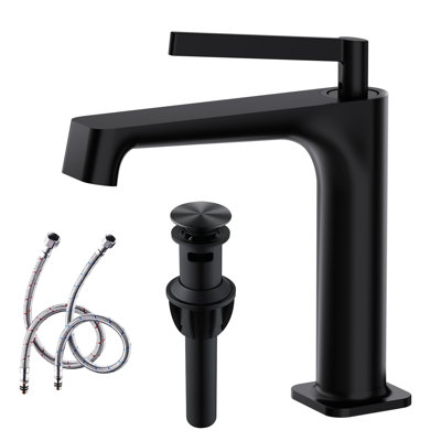 Modern Single-handle Bathroom Faucet with Drain Assembly