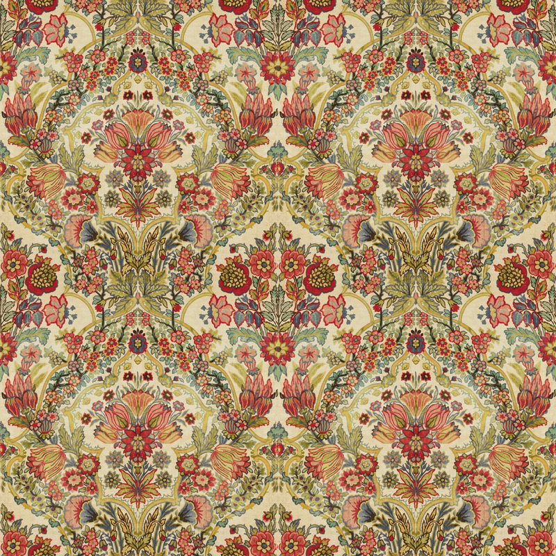 Anniversary Tetbury Fabric, Red/Beige/Green