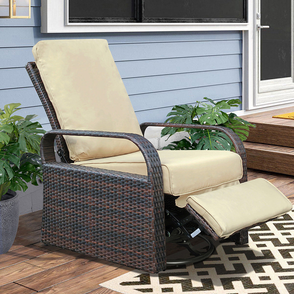 outdoor reclining wicker chairs