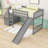 Twin Wood Loft Bed With Storge Staircase, Convertible Ladder And Slide-418993912