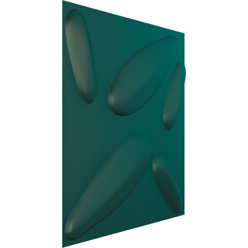 Panneau mural décoratif 3D à motif de pétales EnduraWall l 19 5/8 po x H 19 5/8 po, UltraCover Satin Lagoon (couvre 2,67 pieds carrés)
