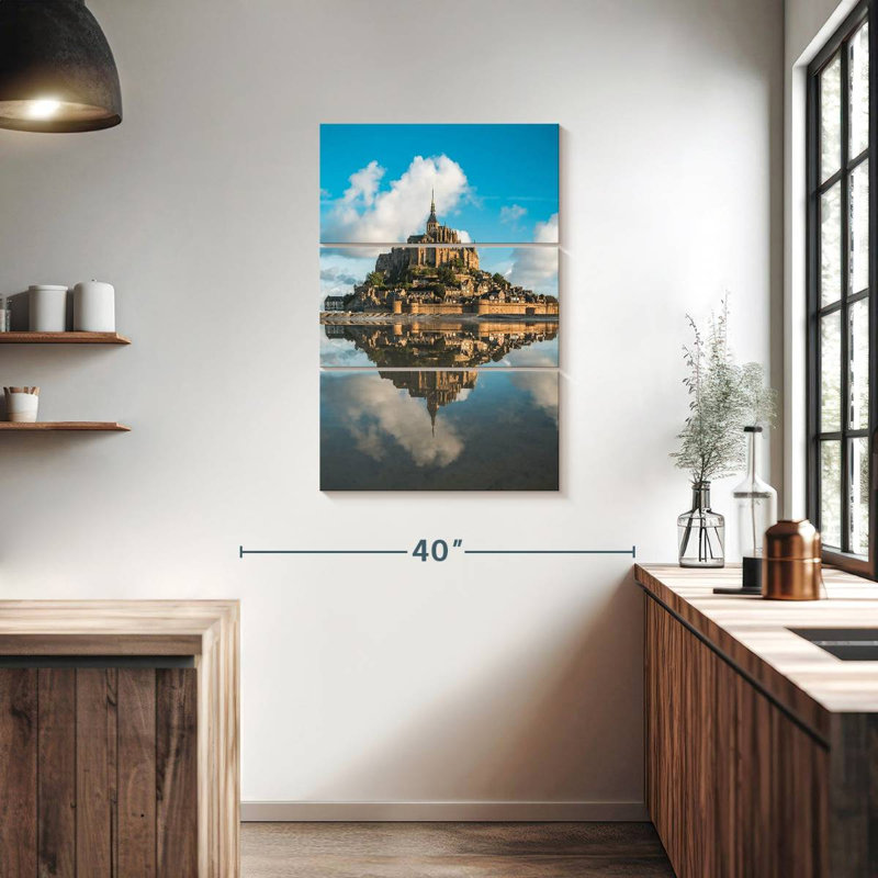 Adella Mont Saint Michel reflet, H 38 po x l 24 po