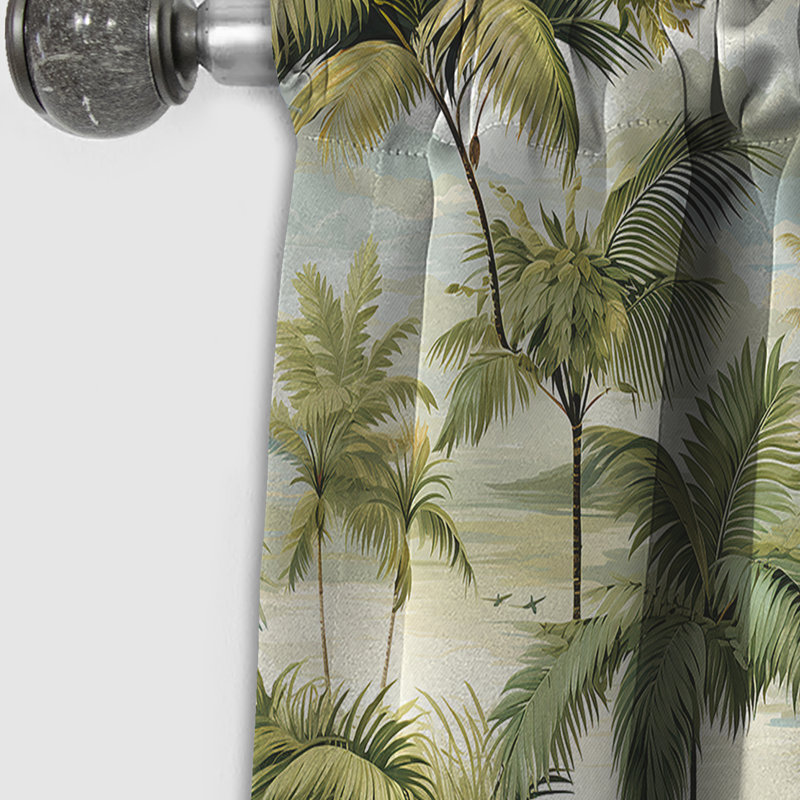Motif tropical Palm Impression - Rideau floral - Rideau occultant floral - 1 panneau, L 52 po x L 84 po