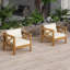 Fauteuil club d'extérieur en bois d'acacia avec coussins-116115760