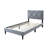 Contemporary Twin Size Bed, Grey Velvet Upholstered With Adjustable Headboard For A Youth-Oriented Bedroom Modern Charming-536835512-536835513