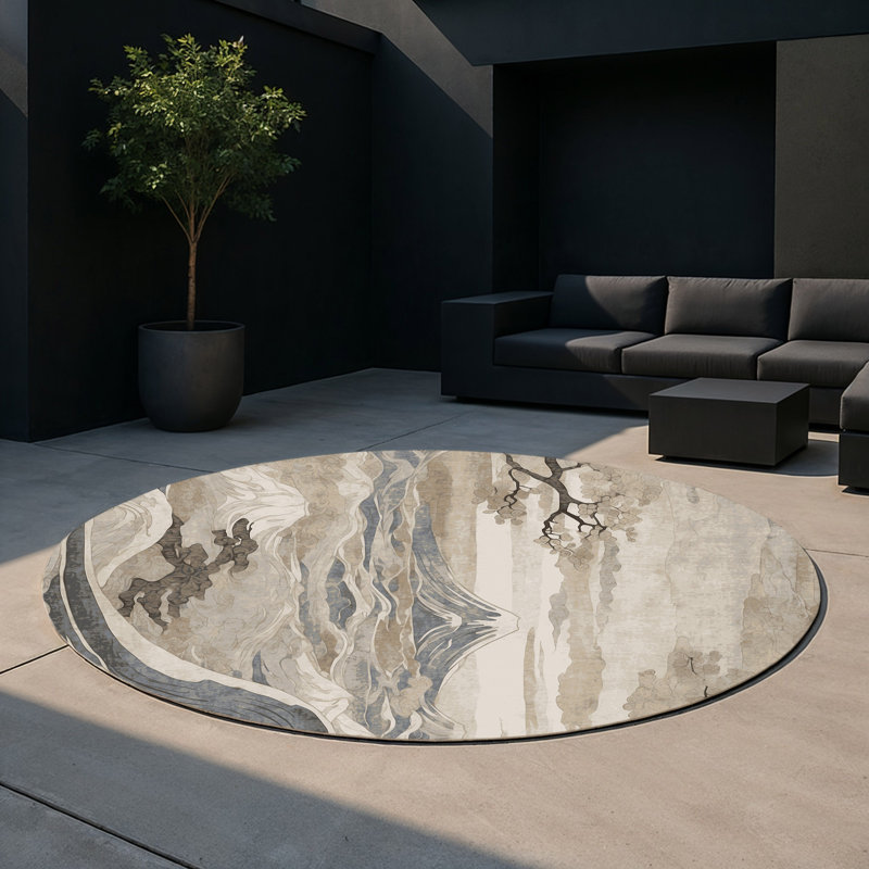 Tapis intérieur et extérieur Elegant Waves, Rond 5 pi