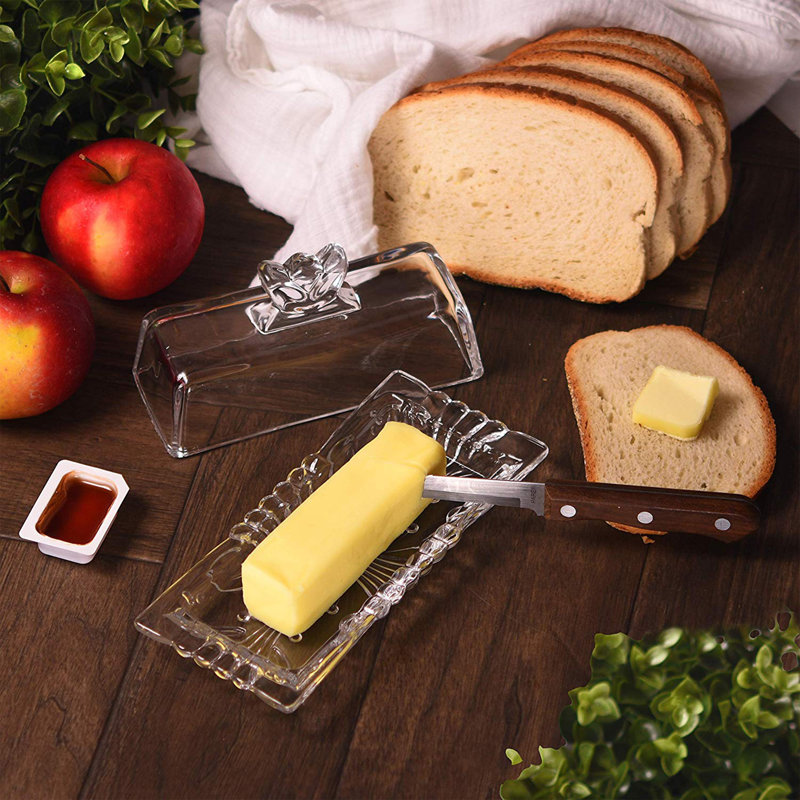 Symple Stuff Frostley Glass Butter Dish