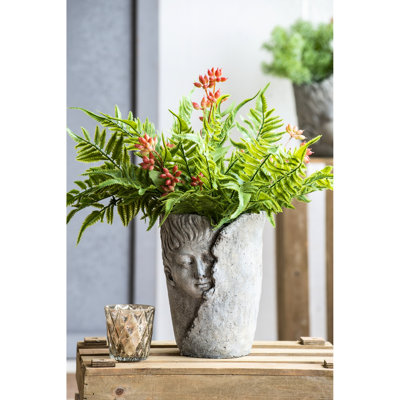 Ensemble de 2 pots à fleurs Dreaming Profile, hauteur de 8,5 po, ciment, gris antique, sans danger pour les ornements de plantes de taille moyenne