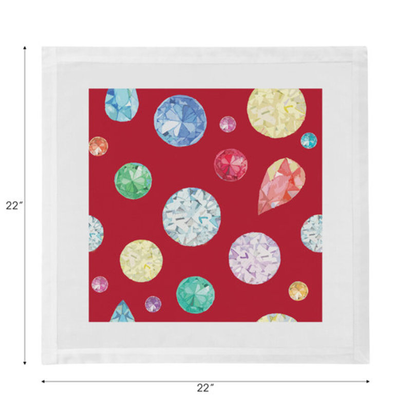 Serviettes de table en satin de coton Jewel, Rouge