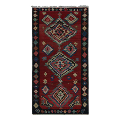 One-of-a-Kind 5'0" X 9'3" 1950s Wool Area Rug