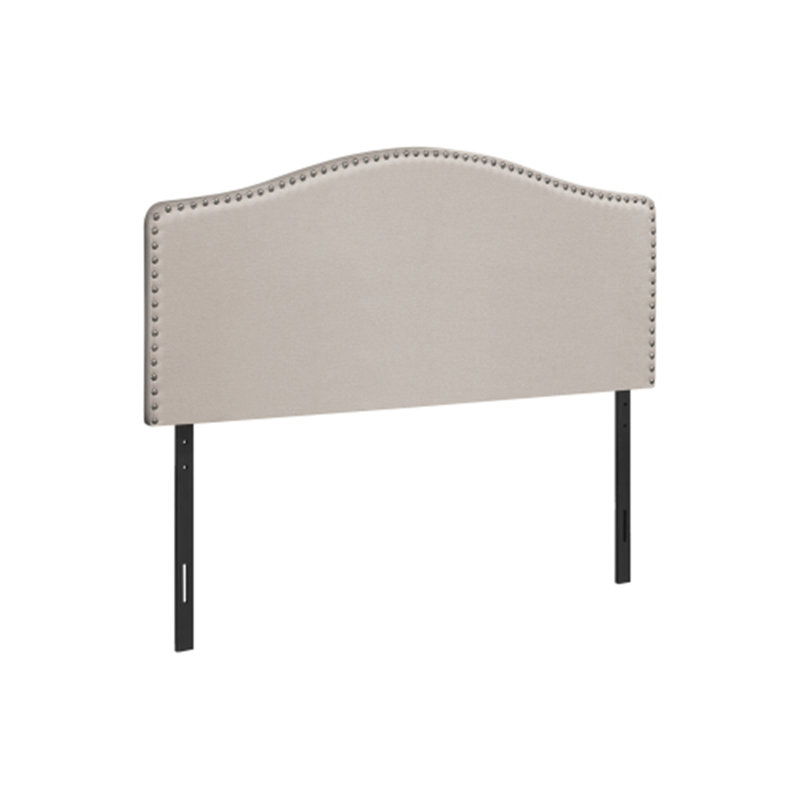 Lit, tête de lit seulement, revêtement, transitionnel, Beige, Double