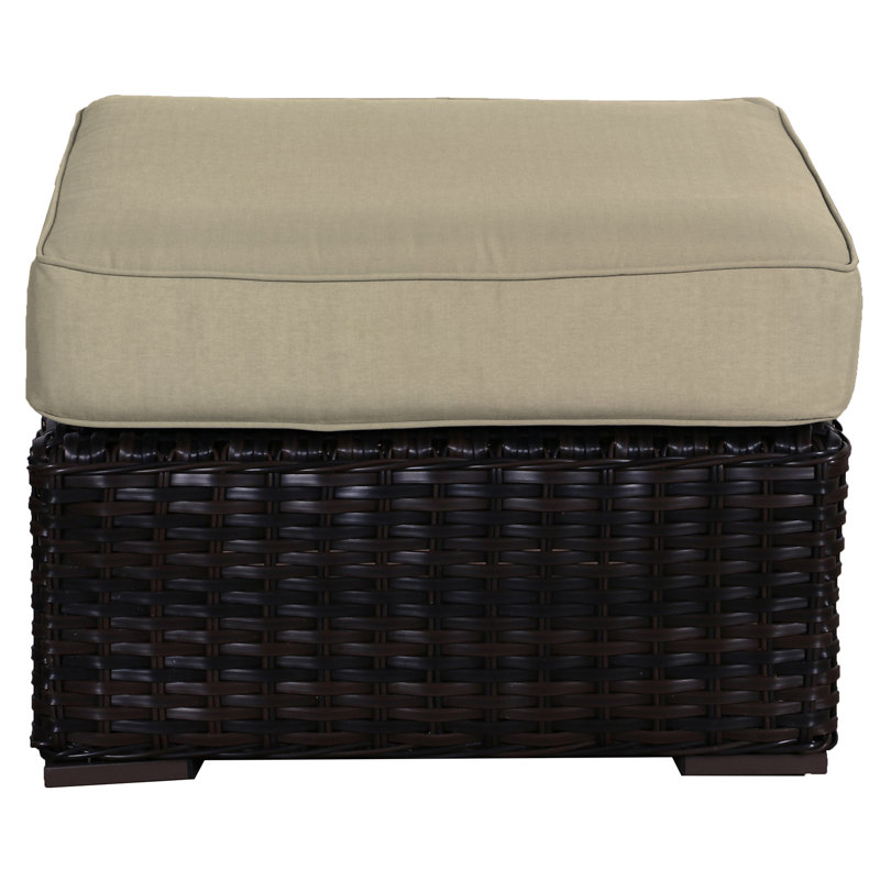 Repose-pieds d'extérieur avec coussin Sireci, Beige